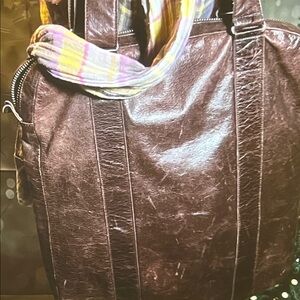 🎒RUDSAK — Distressed Leather Laptop Tote — Chocolate Brown — OS